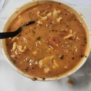 Lasagna soup with turkey sausage
