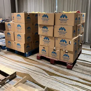 stacks of boxes on a pallet