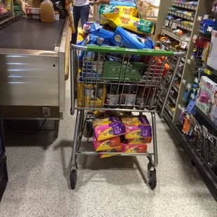 This bitch not only cut in front of me, she damn near rolled over my foot. And, this is the express lane she's in!