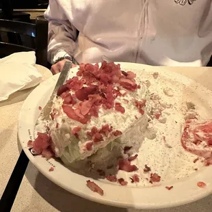 Wedge salad with bacon of course