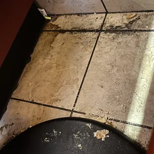 Underneath one of the tables