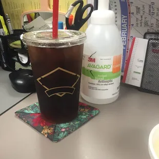 Size of medium iced coffee