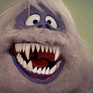 a close up of a furry monster