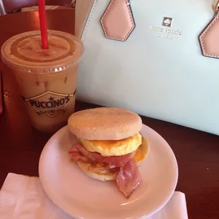 Eggs puccino and cold brew