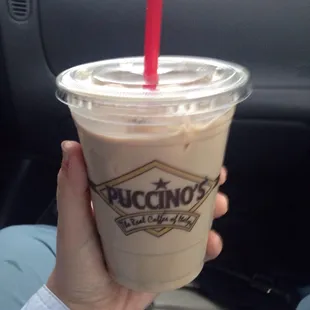 Ice puccino, a sweet super creamy indulgent coffee beverage