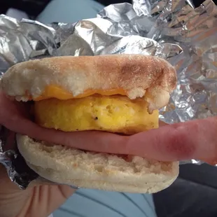 Egg puccino, always a satisfying breakfast sammy with real cheese not processed American flavorless yellow squares