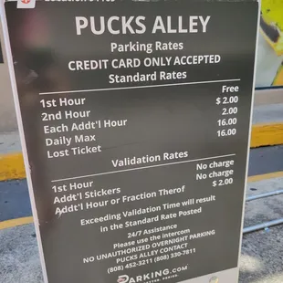 Parking rates on 7-25-23