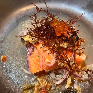 a plate of food on a table