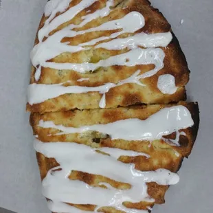 Dessert calzone available in apple and cherry....