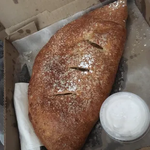 Asplr calzone. Sooo good w icing