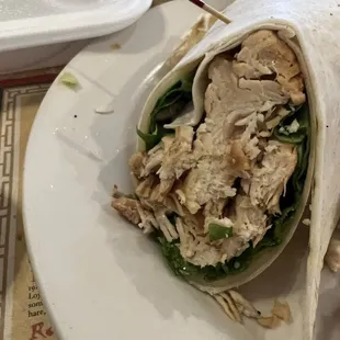 Grilled Chicken wrap with cheese.