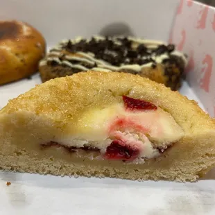 Inside of strawberry danish