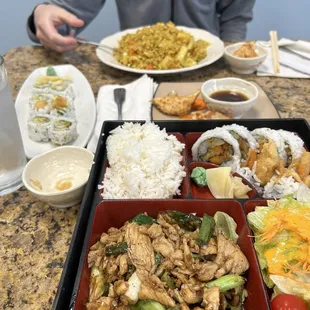 #8. Garlic Chicken, Shrimp Tempura Roll, F1. Khao Mok