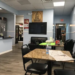 the dining area of a restaurant