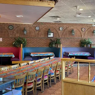 tables and booths in a mexican restaurant