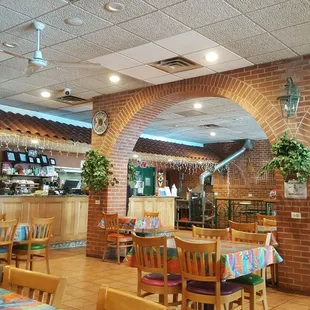 the interior of a mexican restaurant