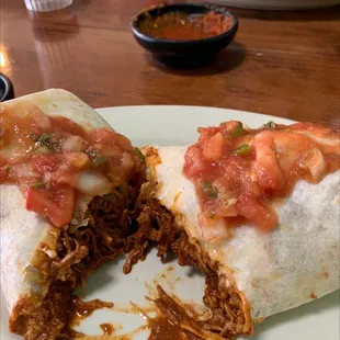 Chicken mole burrito