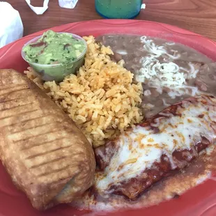 Enchilada and chimichanga combination