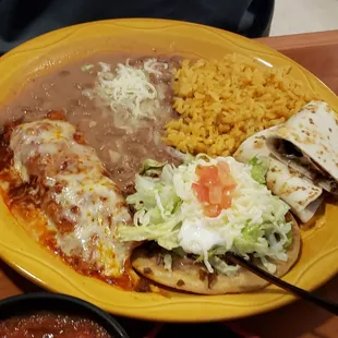 Combination of three items.