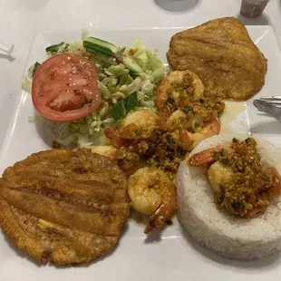 Delicious!!  This shrimp dish was amazing. Also, we tried a beef empanada, I wish they were closer, so I could have one everyday!