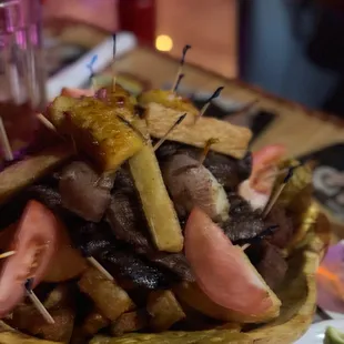 a plate of food on a table