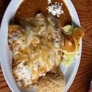 Shredded beef enchiladas