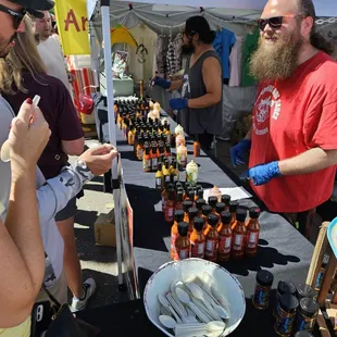 Lineup of sauces (free tastings)