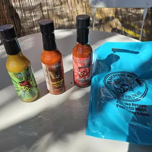 My 3 hot sauces from Pex Peppers