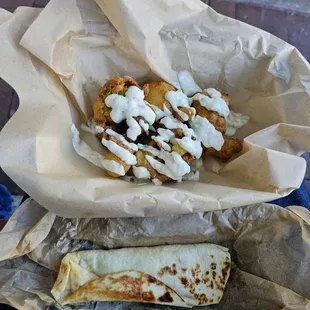 Chile fritters and wrap
