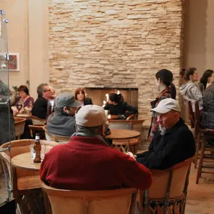 The Riverpark Inn lobby fireplace