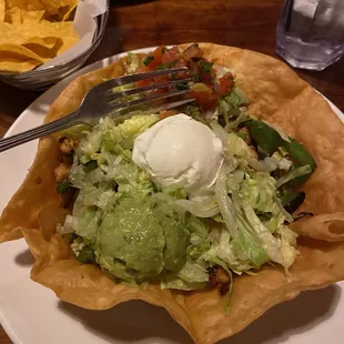 Shredded Chicken Taco Salad