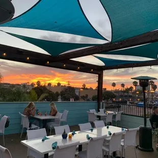 Outdoor dining upstairs