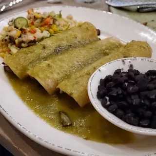 VEGAN SPINACH-MUSHROOM ENCHILADAS