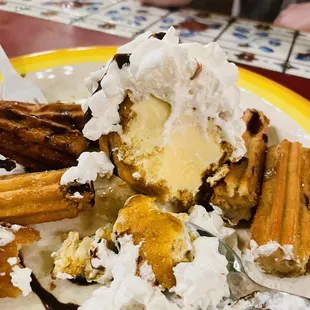 Churros and ice cream