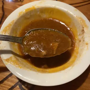 That is the hot sauce they give you ugh!!!
