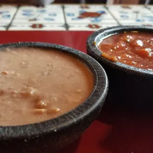 Beans and salsa