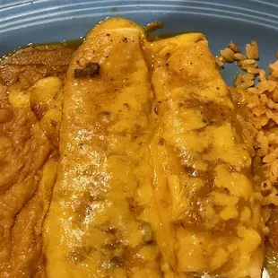 Cheese enchiladas  Rice  Beana