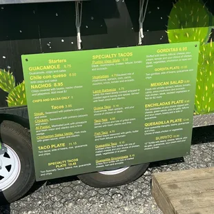 menu