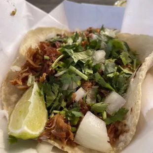 Lamb Barbacoa taco.