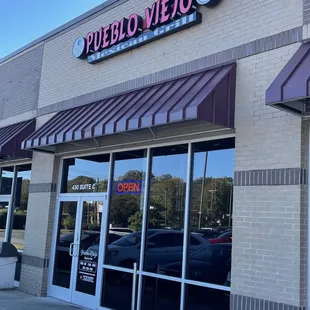 the front of the restaurant