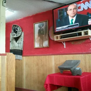 a television on the wall