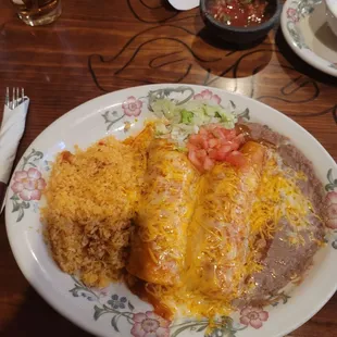 Medium combination plate two enchiladas