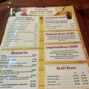 menu