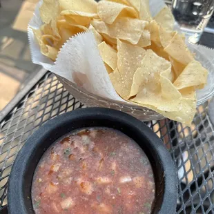 Complimentary chips and salsa
