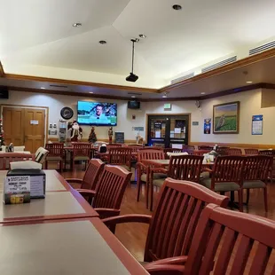 Inside.  Open Bar located on opposite end of the restaurant.