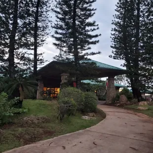 Walkway from the parking lot to the front entrance.