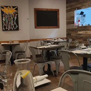 the dining area of a restaurant