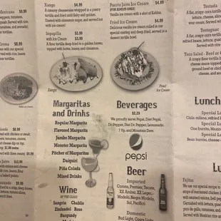 a menu for a mexican restaurant