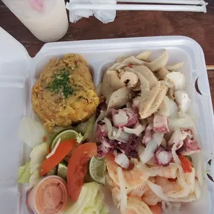 Mofongo Con Mariscos Mixtos