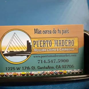 a business card in a tin